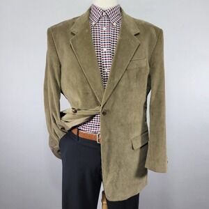 Monsieur Adolfo‎ Men's Corduroy Sport Coat Blazer Two Button Brown Cotton 42L